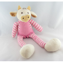 Doudou Vache Boule rayé rose Nounours