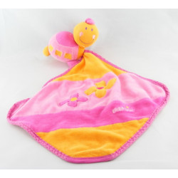 Doudou tortue avec mouchoir rose orange dentition BABYSUN