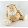 Doudou hippopotame beige rayé bleu KIABI