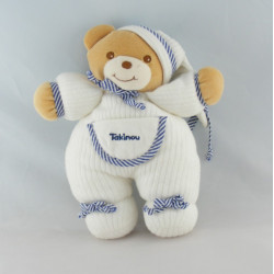 doudou ours blanc bleu ray?� TAKINOU