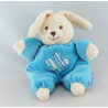Doudou lapin boule rose vert bleu DOUDI 