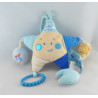 Doudou hochet anneau lion bleu jaune KIMBALOO