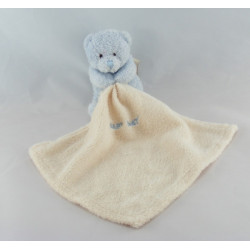 Doudou plat ours bleu mouchoir Baby nat 