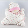 Doudou semi plat baby corolle blanc rose grenadine Corolle