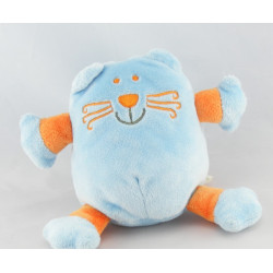 Doudou plat ours marin bleu ciel poisson VETIR