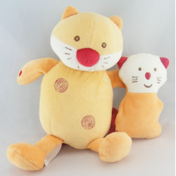Doudou chat orange nez rouge SUCRE D'ORGE