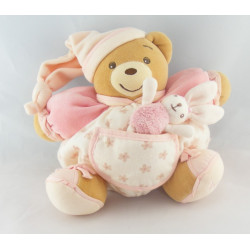 Doudou ours patapouf rose fleurs Lilirose Kaloo