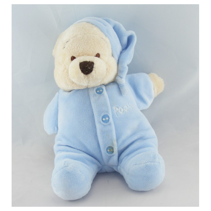 Doudou winnie l'ourson en pyjama bleu DISNEY 
