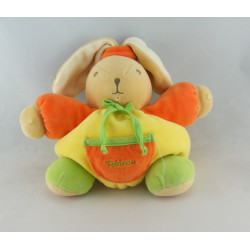 Doudou lapin boule jaune vert orange TAKINOU 