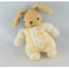 Doudou boule lapin carreaux jaune NOUNOURS