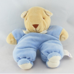 Doudou ours arlequin bleu blanc NOUKIE'S