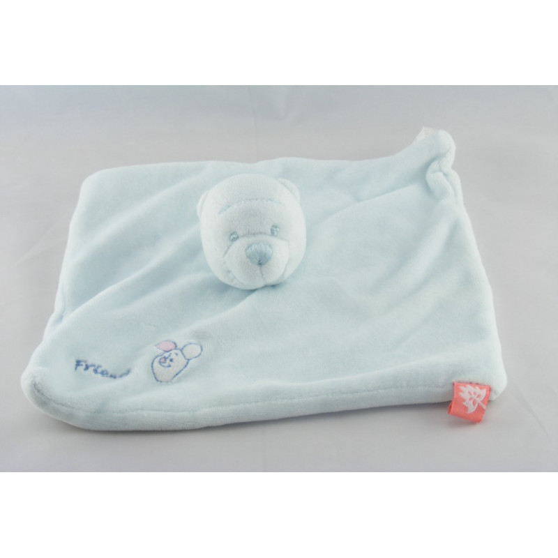 Doudou plat Winnie l'ourson bleu 