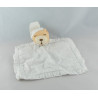 Doudou plat rond blanc ours dragée KALOO