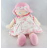 Doudou  poupée chiffon rose fleurs COROLLE 2007