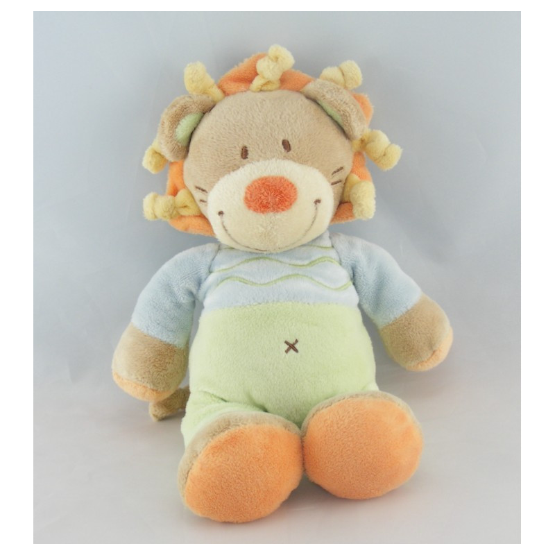 Doudou lion vert bleu NICOTOY