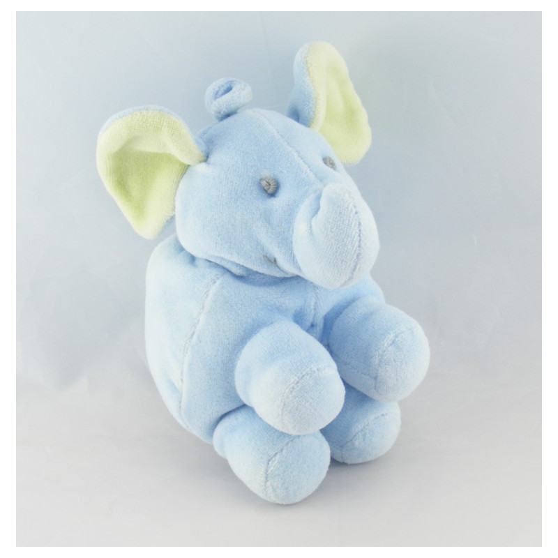 Doudou hochet éléphant bleu JOLLYBABY