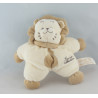 Doudou plat lion écru beige TIAMO COLLECTION