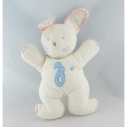 Doudou lapin rose  à carreaux BEBE JACADI 