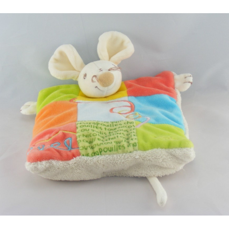 Doudou plat souris patchwork 123 KALOO 1 2 3