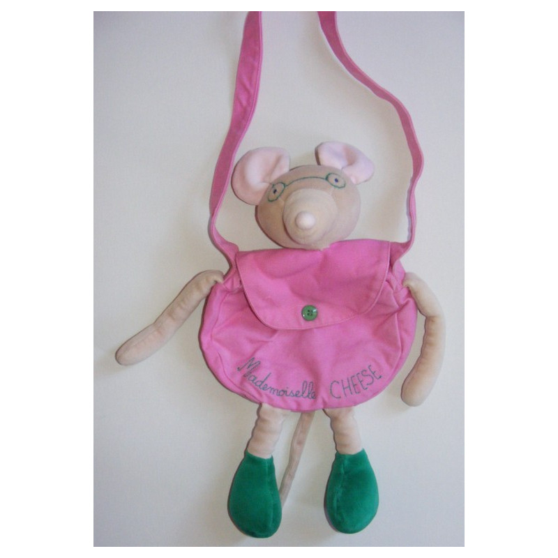Doudou souris mademoiselle Cheese robe rose MOULIN ROTY