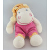 Doudou hippopotame rose vert Hyppo et Flo KIABI 18 cm