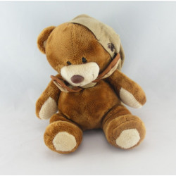 Doudou ours blanc robe marron MGM