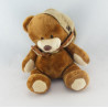 Doudou ours blanc robe marron MGM