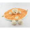 Doudou plat ours sweat capuche orange bleu NICOTOY