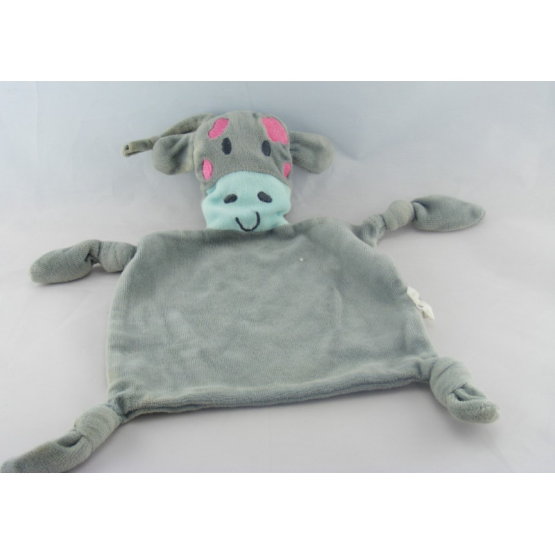 Doudou plat vache grise AUCHAN